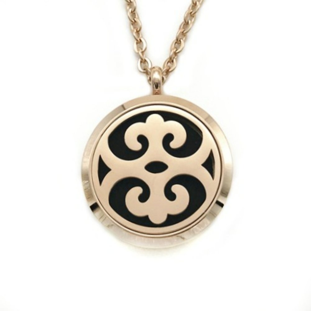 Rose Gold Royal Pendant Essential Oil Necklace Hypoallergenic NEW